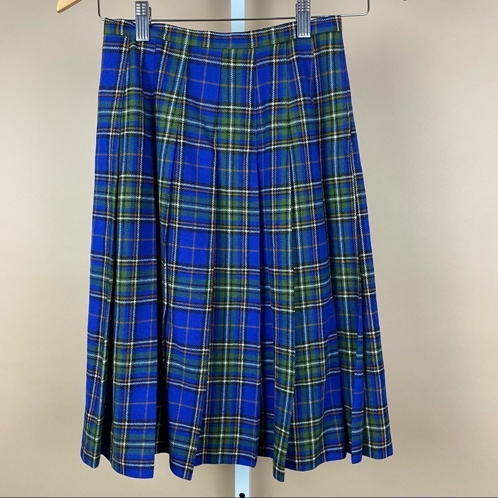 Pendleton Blue Plaid Midi Skirt